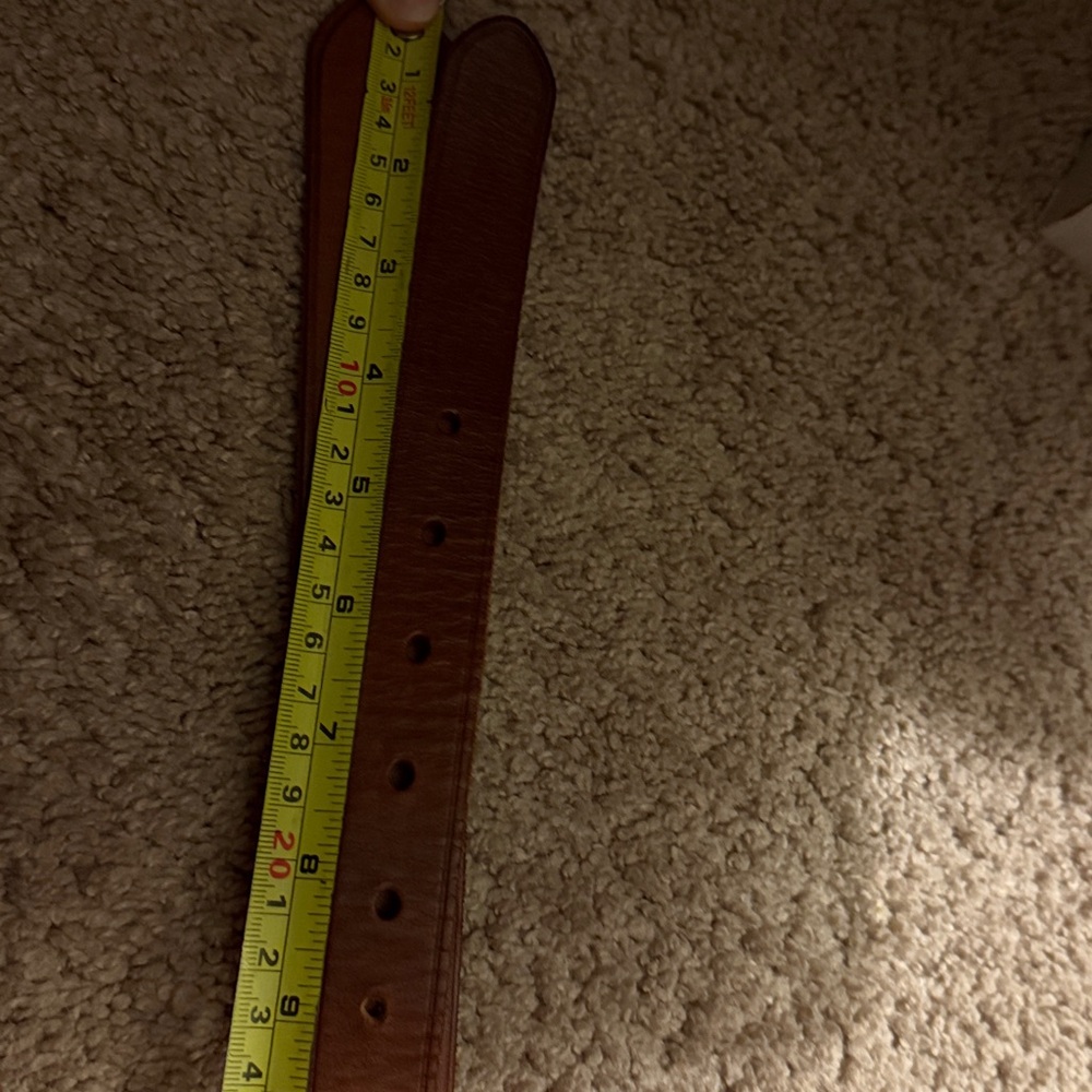 Brown Leather Belt with Silver Buckle - Picture 14 of 14